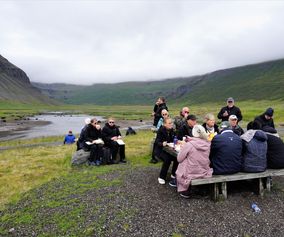 Frokostpause valagil Island